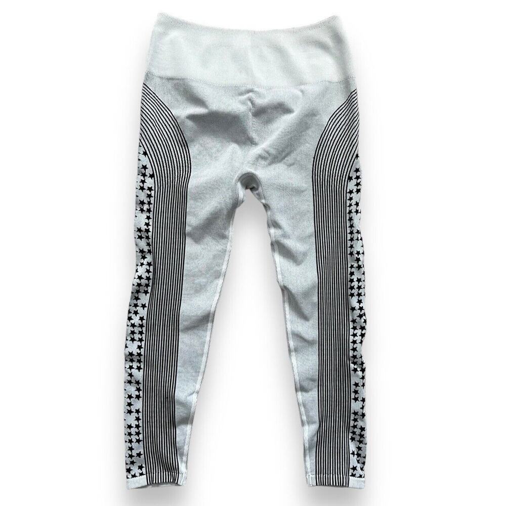 Fabletics High Waisted Compression Leggings Seamless White Star Medium